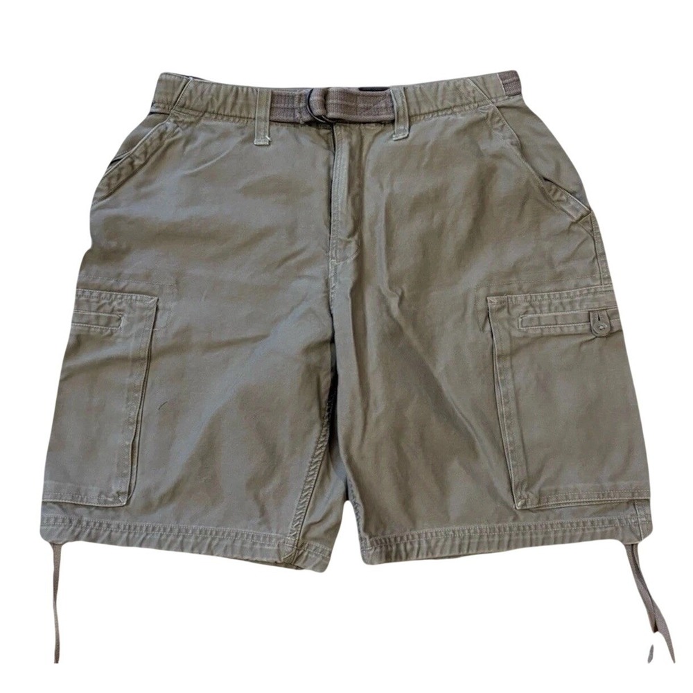 Counter Culture Size 34 Beige Canvas Cargo Shorts 8 Pocket Military Outdoor Belt